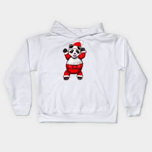 Santa Claus Panda Bear in Red festive merry happy holidays Santa suit Kids Hoodie